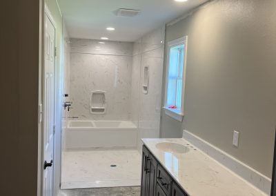 Cultured Marble Thunder Gray Shower Walls, Bathtub, Combo, and Vanity - Acadiana Marble Projects
